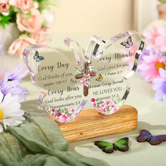 Acrylic Christian Gifts Bible Verses Religious Gifts for Women Men Inspirational Scripture Butterfly Prayer Room Decor
