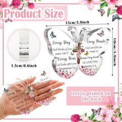 Acrylic Christian Gifts Bible Verses Religious Gifts for Women Men Inspirational Scripture Butterfly Prayer Room Decor