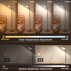 Adjustable Height 120 LED Floor Lamp - Remote & Touch Dimmable Gooseneck Stand for Multi-Room Use