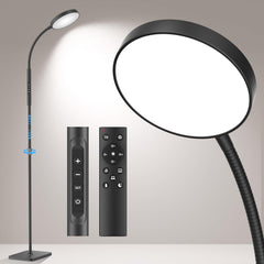 Adjustable Height 120 LED Floor Lamp - Remote & Touch Dimmable Gooseneck Stand for Multi-Room Use