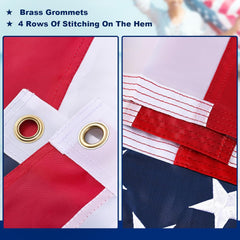 American Flag 3x5 ft – Heavy Duty Nylon with Embroidered Stars, Sewn Stripes & Brass Grommets