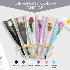3PCS Bouquet Set with Plastic Transparent Packaging, Silk Ribbon, Simulated Bouquet Mother's Day Valentine's Day