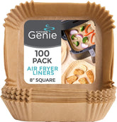 BPA-Free Air Fryer Liners 100PC, 8” Non-Stick Sheets for 5-8QT, Microwave & Toaster Oven, Bleach-Free