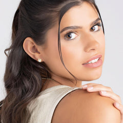 Barzel 18K Gold Plated Caged Pearl Stud Earrings, 4MM - Made In Brazil