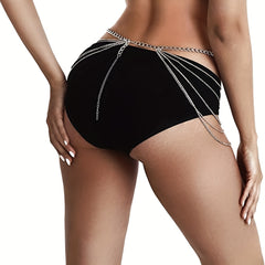 Shiny Multi-layer Belly Chain Jewelry Inlaid with Shiny Zircon Minimalist Style Copper Body Chain Jewelry