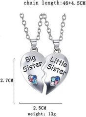 Sisters Gifts: Matching Heart Necklaces for Big & Little Sisters - Best Friends Necklace for 2 Women