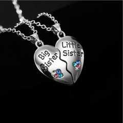 Sisters Gifts: Matching Heart Necklaces for Big & Little Sisters - Best Friends Necklace for 2 Women