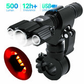 USB Rechargeable LED Bicycle Headlight Bicycle Front Light Set Bicycle USA -
