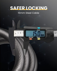 Bike Lock Cable with Combination,High Security 5-Digit Resettable Combination