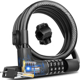Bike Lock Cable with Combination,High Security 5-Digit Resettable Combination