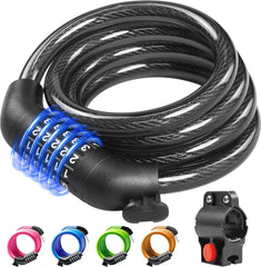 Bike Lock Cable with Combination,High Security 5-Digit Resettable Combination