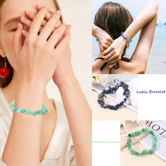 12 PCS Crystals Chip Bracelets Set for Women Natural Gemstone Bracelets Colorful