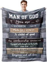 Christian Gifts for Men Blanket 60"x50", Religious Gifts for Men, Bible Gifts, Catholic Gifts, Spiritual Inspirational Baptism Gifts, Encouragement Birthday Gift for Man of God