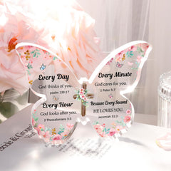 Christian Gifts for Women Faith, Butterfly Acrylic Plaque Sign, Religious Gifts for Women on Mothers Day Birthday Christmas