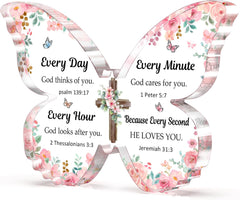 Christian Gifts for Women Faith, Butterfly Acrylic Plaque Sign, Religious Gifts for Women on Mothers Day Birthday Christmas