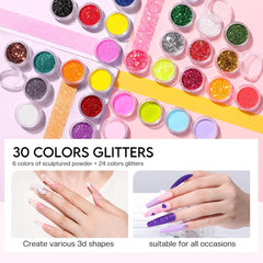 Complete Acrylic Nail Kit - Beginner-Friendly Pro Set with Drill (30 Pieces)