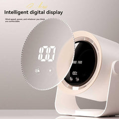 5 Speed Silent High-Speed Desk Fan with Battery Power, Silent Digital Display Portable Fan for Office, Bedroom, Kitchen, Home, Outdoor