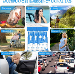 Disposable Urine Bag 12/24 PCS Pee Bags for Travel for Women/Men, 800ML Emergency for Camping, Traffic Jams, Pregnant, Patient,