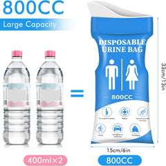 Disposable Urine Bag 12/24 PCS Pee Bags for Travel for Women/Men, 800ML Emergency for Camping, Traffic Jams, Pregnant, Patient,
