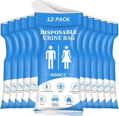 Disposable Urine Bag 12/24 PCS Pee Bags for Travel for Women/Men, 800ML Emergency for Camping, Traffic Jams, Pregnant, Patient,