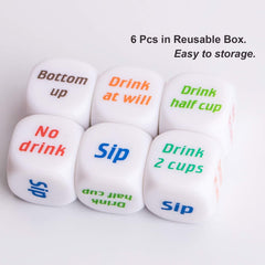 6 Pcs Drinking Dice Rolling Decider Bachelorette Games