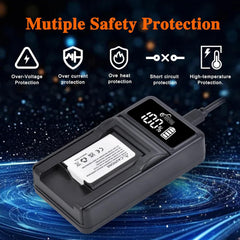 EN-EL19/NP-BJ1 Battery & LED USB Charger for Nikon Coolpix S32/S33/S100/S2800/S3100/S3200/S3300/S3500/S3600/S3700 and more