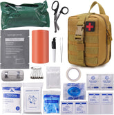 Trauma First Aid Kit Molle Pouches Emergency Survival Kit for Tactical Military with Vented Chest Seal, Israeli Bandage, Splint, Thermal Blanket, Gloves
