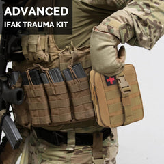 Trauma First Aid Kit Molle Pouches Emergency Survival Kit for Tactical Military with Vented Chest Seal, Israeli Bandage, Splint, Thermal Blanket, Gloves