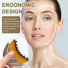 Lymphatic Contour Face Brush—Dry Brushing & Lymph Drainage Massager, Ergonomic Design for Face, Chin & Jawline Sculpting (1-Piece)