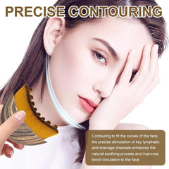 Lymphatic Contour Face Brush—Dry Brushing & Lymph Drainage Massager, Ergonomic Design for Face, Chin & Jawline Sculpting (1-Piece)