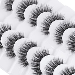 Wispy Lashes False Eyelashes Natural 16mm Fluffy Eyelashes Strip Lashes Pack 3D