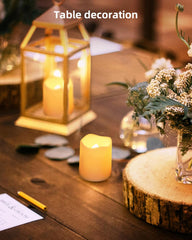 Flameless Flickering LED Candles - 24-Piece 200+HR Battery Operated Warm White Tea Lights for Multi-Occasion Decorations (1.5x1.7)