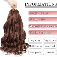 French Curly Braiding Hair - 14in 8pk Pre-Stretched Bouncy Curls for Black Women