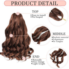 French Curly Braiding Hair - 14in 8pk Pre-Stretched Bouncy Curls for Black Women