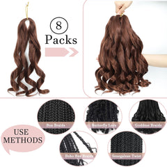 French Curly Braiding Hair - 14in 8pk Pre-Stretched Bouncy Curls for Black Women