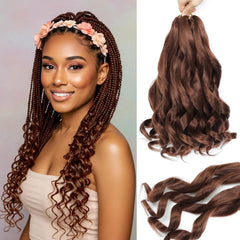 French Curly Braiding Hair - 14in 8pk Pre-Stretched Bouncy Curls for Black Women