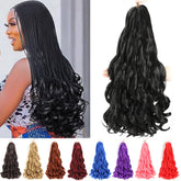 French Curly Synthetic Extensions - Pre-Stretched Bouncy 24in 8pk for Black Women