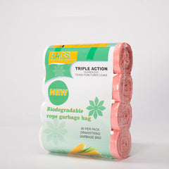 80Pieces Drawstring Style Biodegradable Garbage Bags Per Pack, Thickened and Enlarged