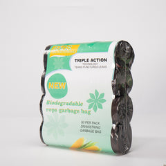 80Pieces Drawstring Style Biodegradable Garbage Bags Per Pack, Thickened and Enlarged