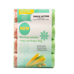 80Pieces Drawstring Style Biodegradable Garbage Bags Per Pack, Thickened and Enlarged