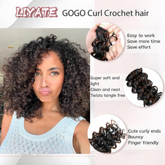 Gogo Curl Crochet Hair - 7pk 8in Pre-Twisted Synthetic Extensions (Ocean Beach Curls)