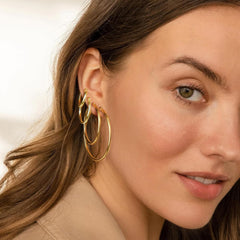 Gold Hoop Earrings Set for Women,14k Gold Plated Gold Hoops