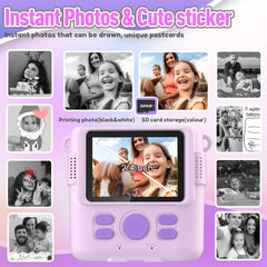 Instant Print Camera—HD, 32GB SD, Portable, For 4-10Y Kids