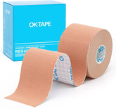 Kinesiology Cotton Elastic Tape for Support & Recovery, 2x16.4ft Uncut Roll - Beige