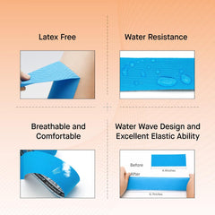 Kinesiology Cotton Elastic Tape for Support & Recovery, 2x16.4ft Uncut Roll - Beige