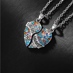 Matching Heart Sister Necklace for 2 Big Little Sister Necklaces Gifts for Women