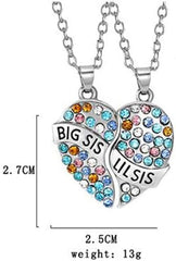 Matching Heart Sister Necklace for 2 Big Little Sister Necklaces Gifts for Women