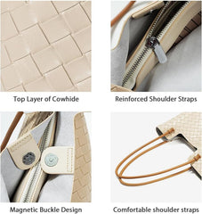 Genuine Leather Women Tote BagTop Handle Soft Satchel Shoulder Purse with Zipper Medium Tall Hobo Handbag for Work Travel