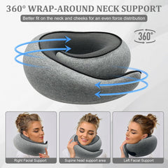 Memory Foam Travel Pillow—For Airplanes, Lightweight, Comfortable