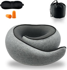 Memory Foam Travel Pillow—For Airplanes, Lightweight, Comfortable